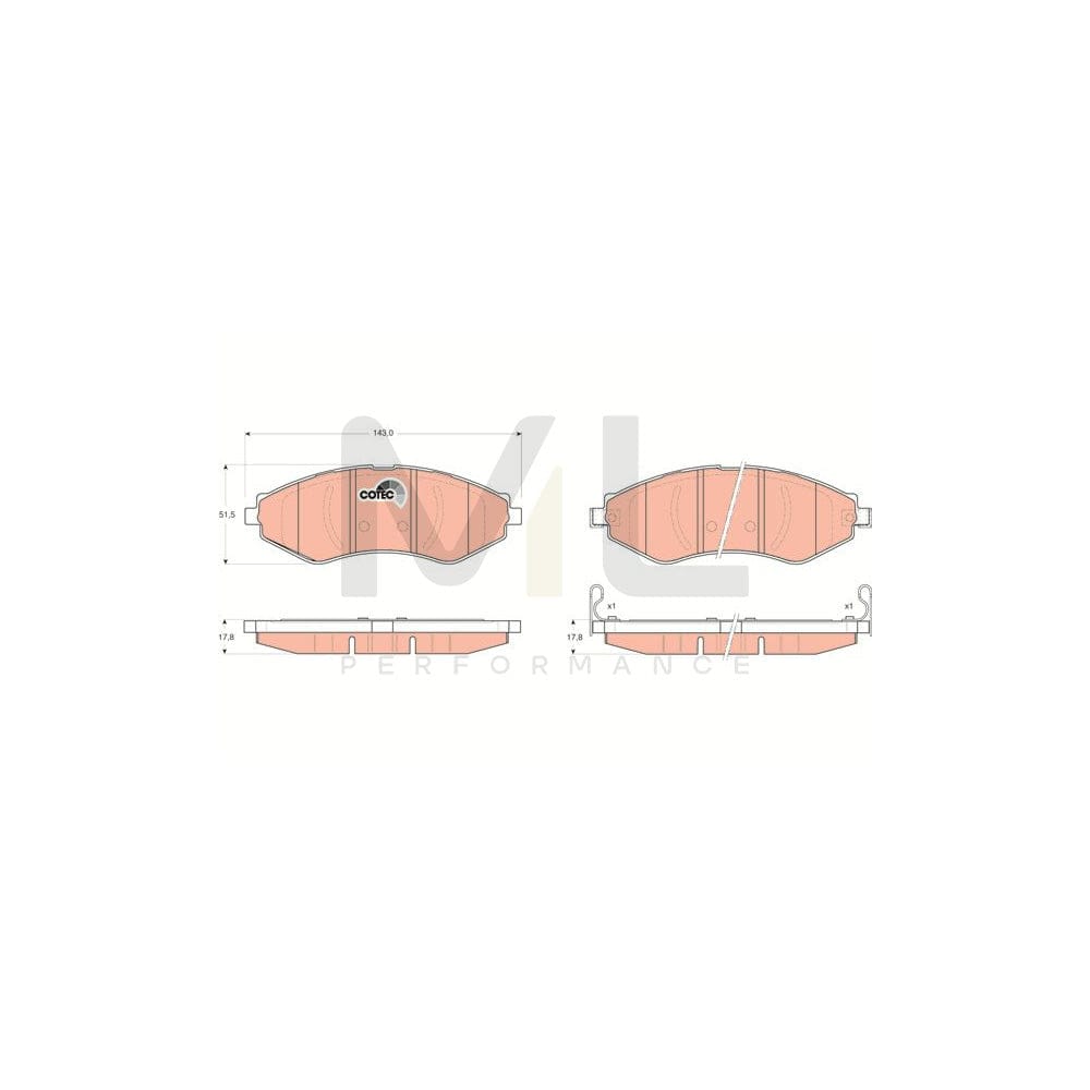 TRW Cotec Gdb3347 Brake Pad Set With Acoustic Wear Warning