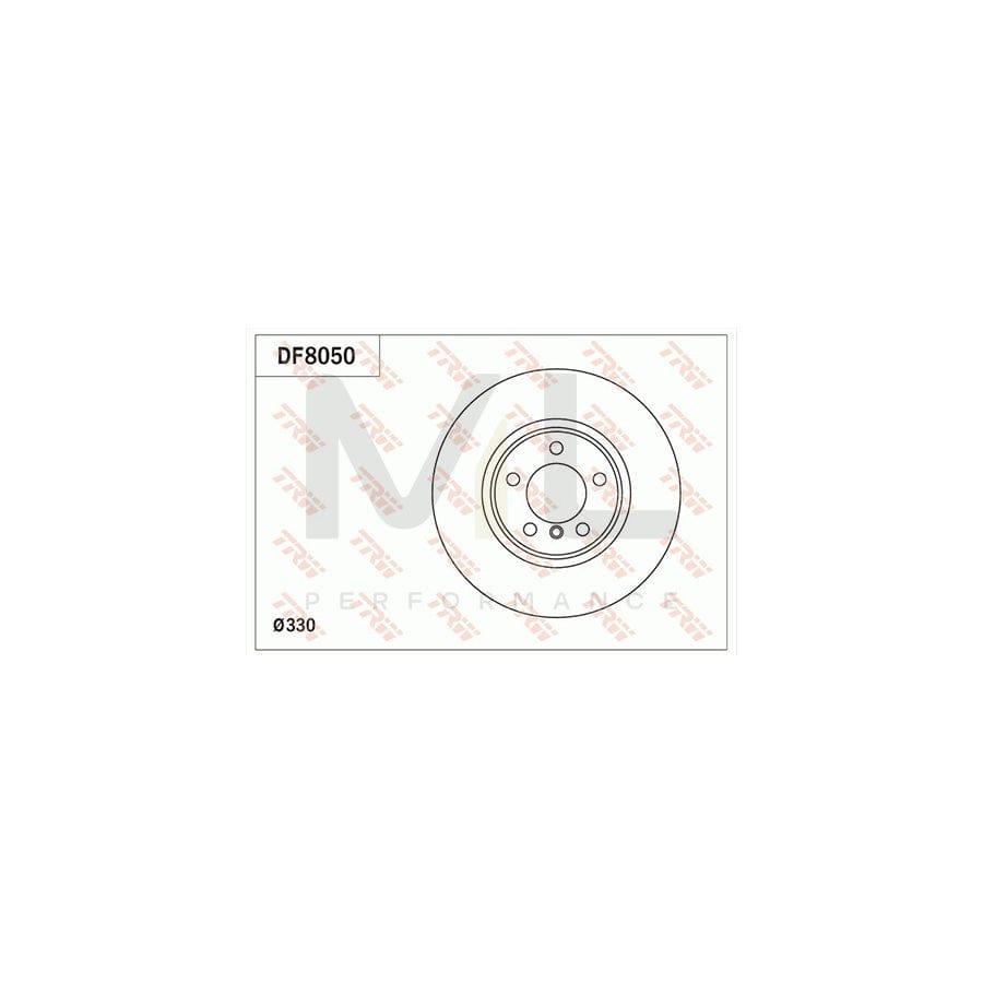 TRW DF8050 Brake Disc Vented, Painted, High-carbon  - 1 piece