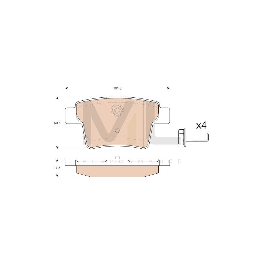 TRW Gdb1988 Brake Pad Set Not Prepared For Wear Indicator, With Brake Caliper Screws, With Accessories