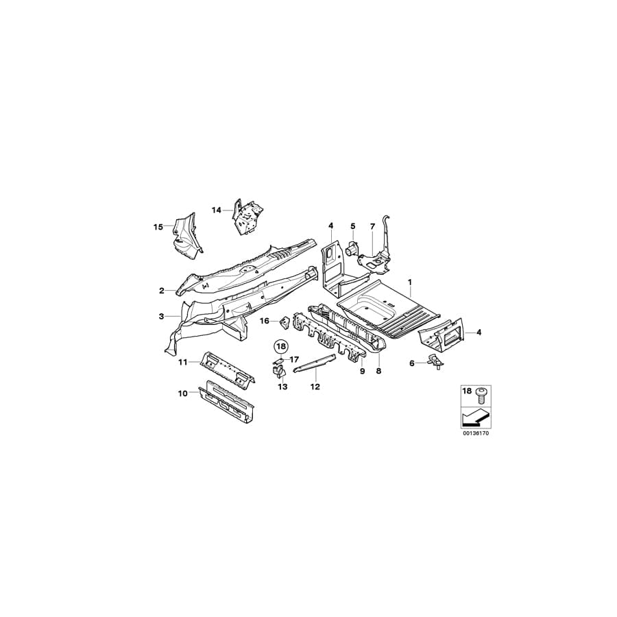 Genuine BMW 41113405788 E83 Bracket Backrest Outer Right (Inc. X3)