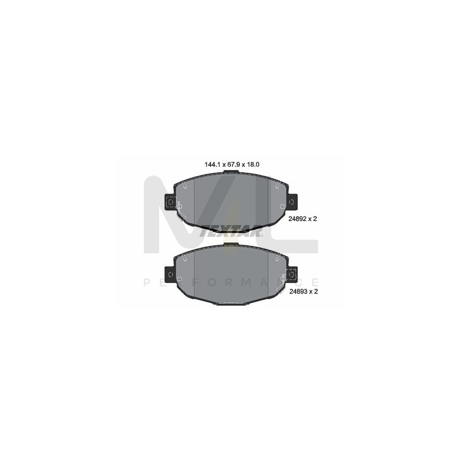 TEXTAR 2489201 Brake pad set with acoustic wear warning