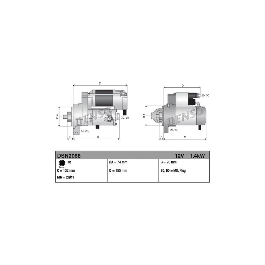DENSO DSN2068 Starter Motor