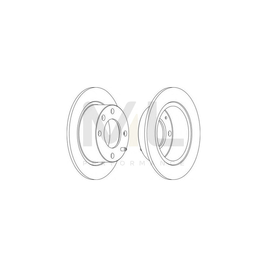 Ferodo DDF052-1 Brake Disc for Citroen Bx Solid, With Bolts/Screws  - Pair