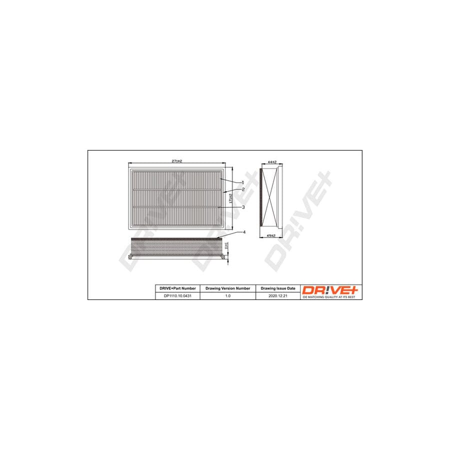 Dr!Ve+ Dp1110.10.0431 Air Filter