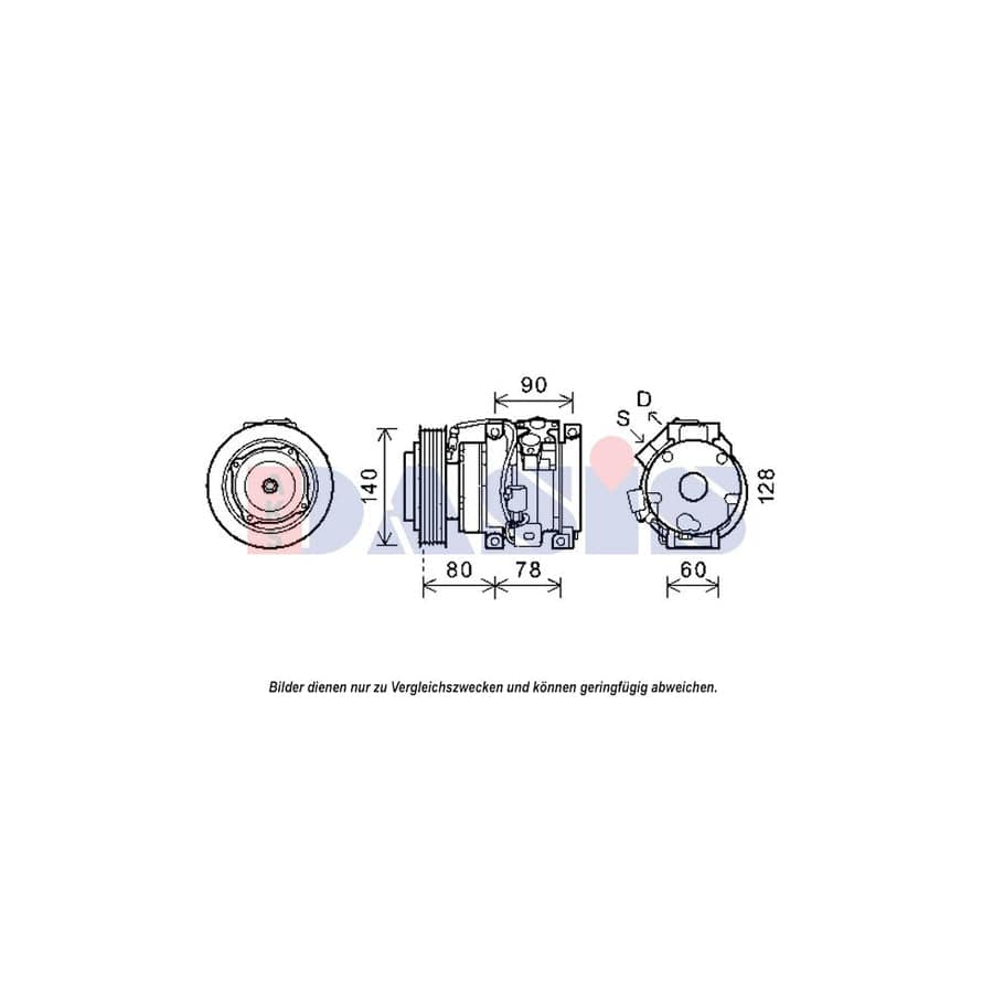 AKS Dasis 852623N Compressor, Air Conditioning for Toyota Celica VII Coupe (T230)