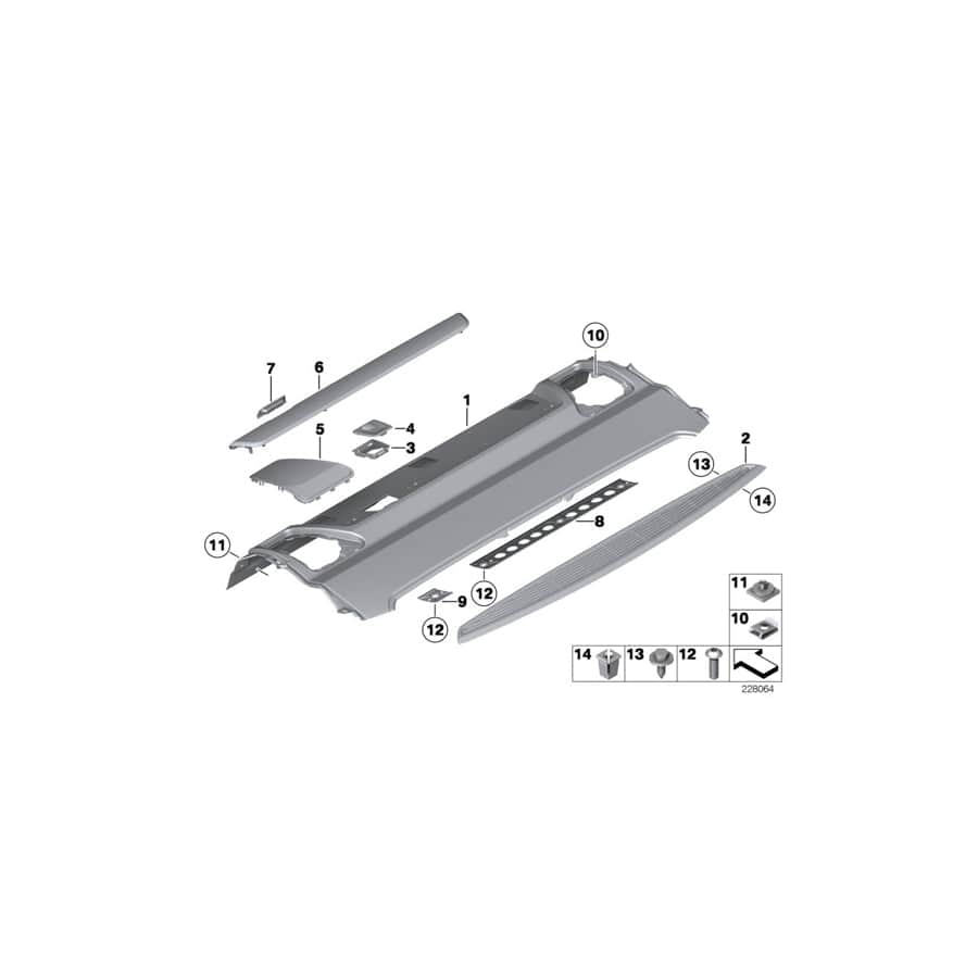 Genuine BMW 51469170397 F02 F01 Rear Window Shelf OYSTER (Inc. 730d, 750LiX 4.0 & 740LdX)