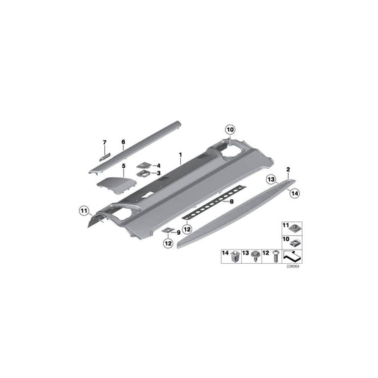 Genuine BMW 51469170397 F02 F01 Rear Window Shelf OYSTER (Inc. 730d, 750LiX 4.0 & 740LdX)