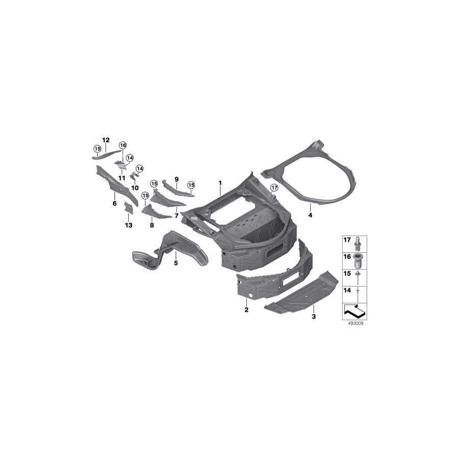 Genuine BMW 41009465481 I15 Support, C-Pillar Trim Panel, Left (Inc. i8)