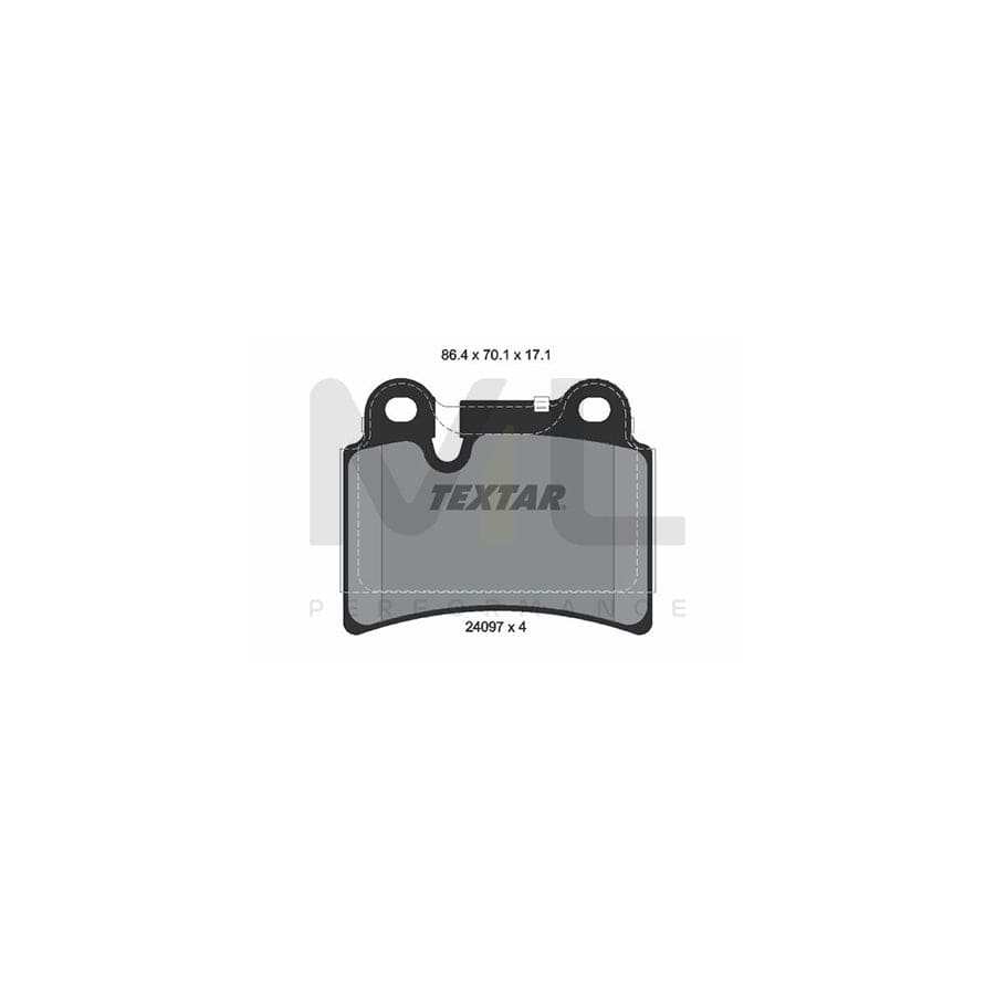 TEXTAR 2409701 Brake pad set for VW Touareg I (7LA, 7L6, 7L7) prepared for wear indicator