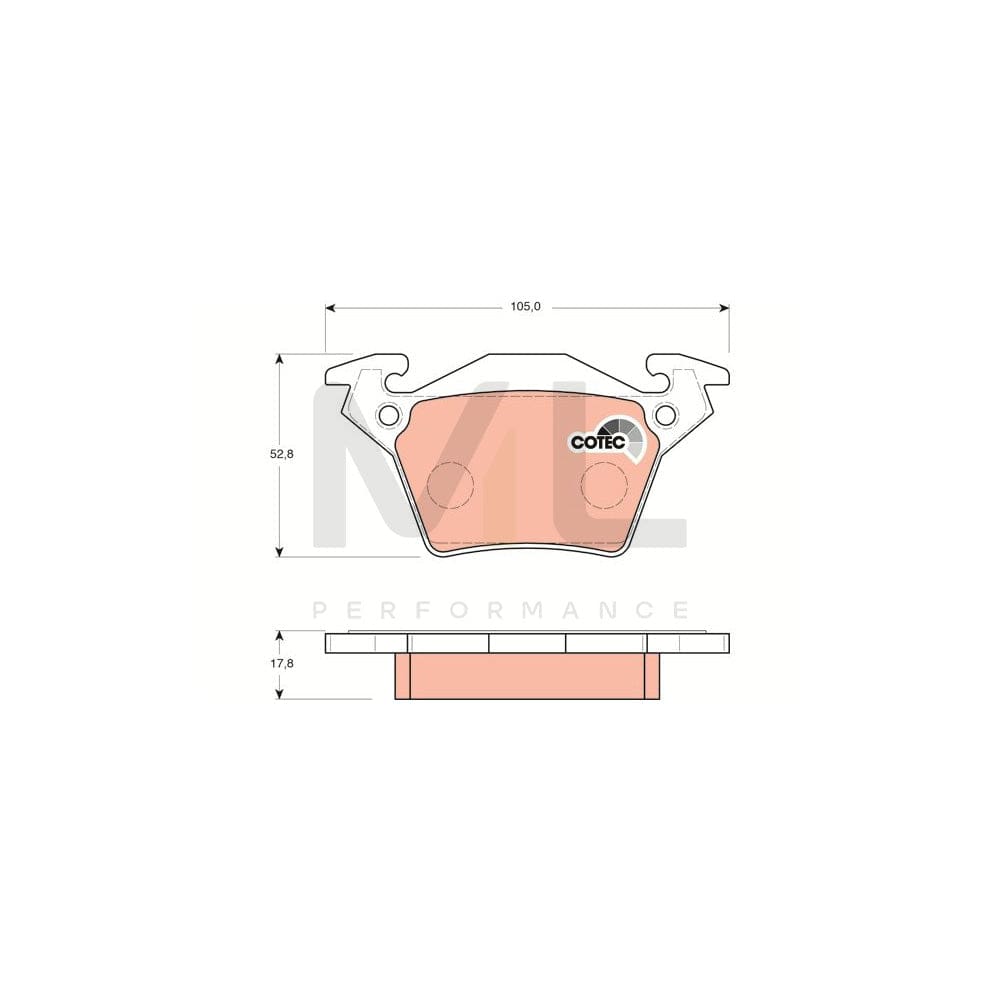 TRW Cotec Gdb1408 Brake Pad Set Prepared For Wear Indicator