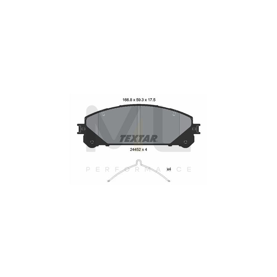 TEXTAR 2445201 Brake pad set not prepared for wear indicator