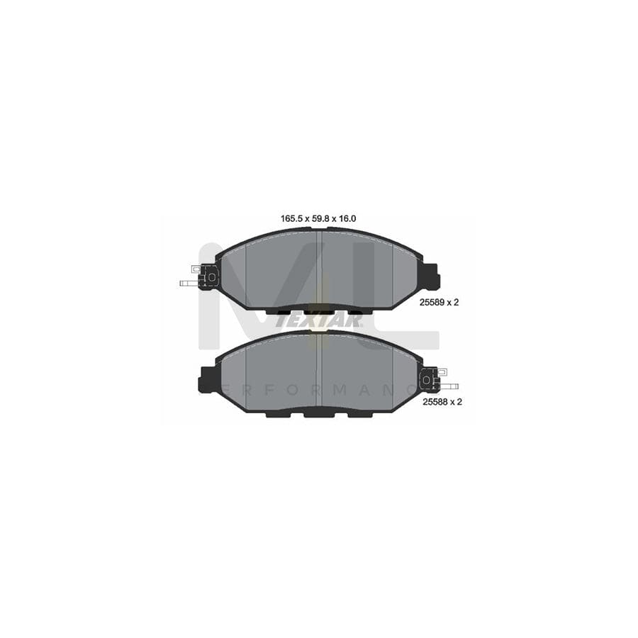 TEXTAR 2558903 Brake pad set not prepared for wear indicator