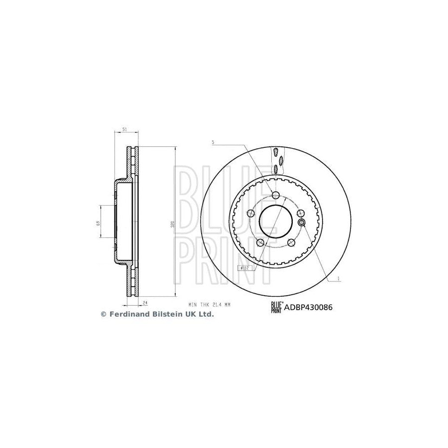 Blue Print Adbp430086 Brake Disc