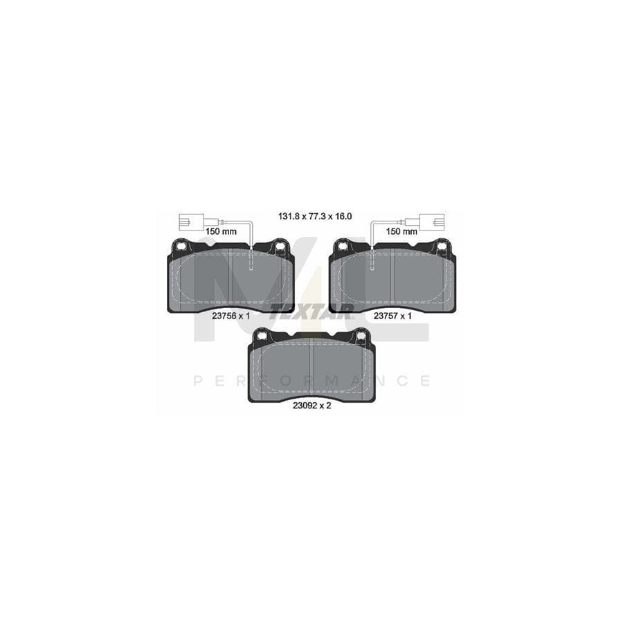 TEXTAR 2375603 Brake pad set for ALFA ROMEO GIULIETTA with integrated wear warning contact