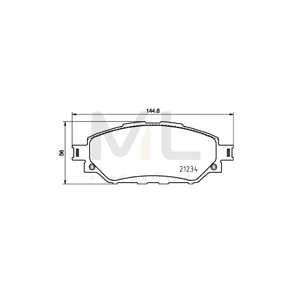 Hella 8DB 355 037-801 Brake Pad Set For Toyota Hilux Viii Pickup Incl. Wear Warning Contact, With Accessories | ML Performance Car Parts