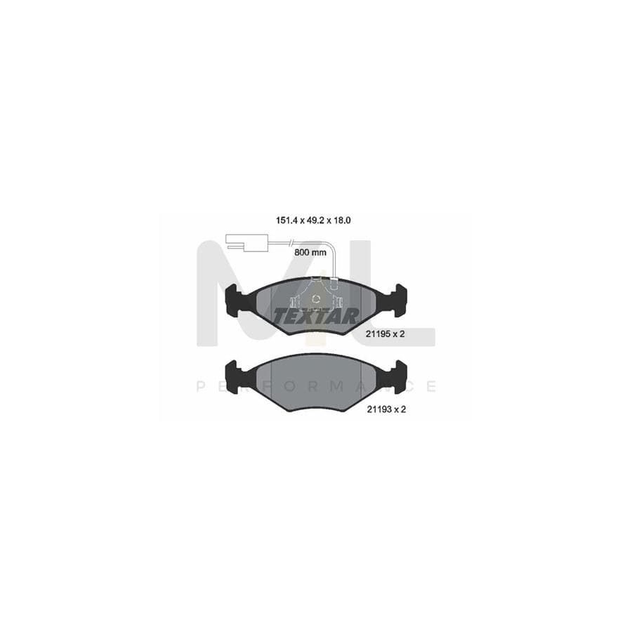 TEXTAR 2119501 Brake pad set with integrated wear warning contact