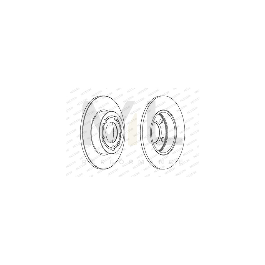 Ferodo Premier DDF1233C Brake Disc Solid, Coated, With Bolts/Screws  - Pair