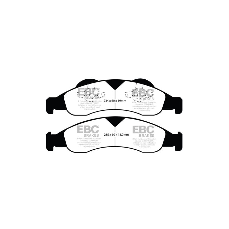 EBC PD03KF467 Ford Lincoln Yellowstuff Front Brake Pad & Plain Disc Kit (Inc. Expedition & Navigator) 2 | ML Performance UK Car Parts