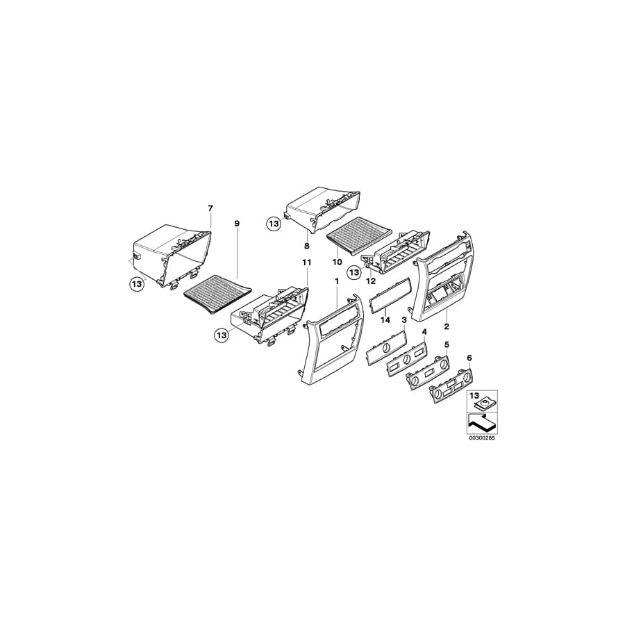 Genuine BMW 51166973521 E70 Oddments Tray Centre Console, Rear GRAU (Inc. X5)