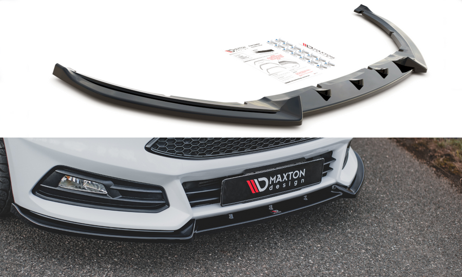 Maxton Design FO-FO-3F-ST-FD4T Front Splitter V.4 Ford Focus ST MK3 (Facelift) | ML Performance UK Car Parts