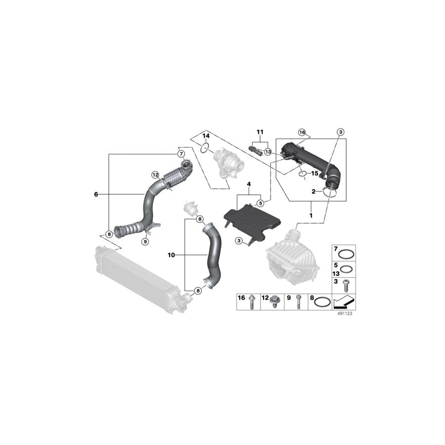 Genuine BMW 11618511338 F46 F55 F48 Charge Air Line (Inc. 116d, 216i & X1 20d)
