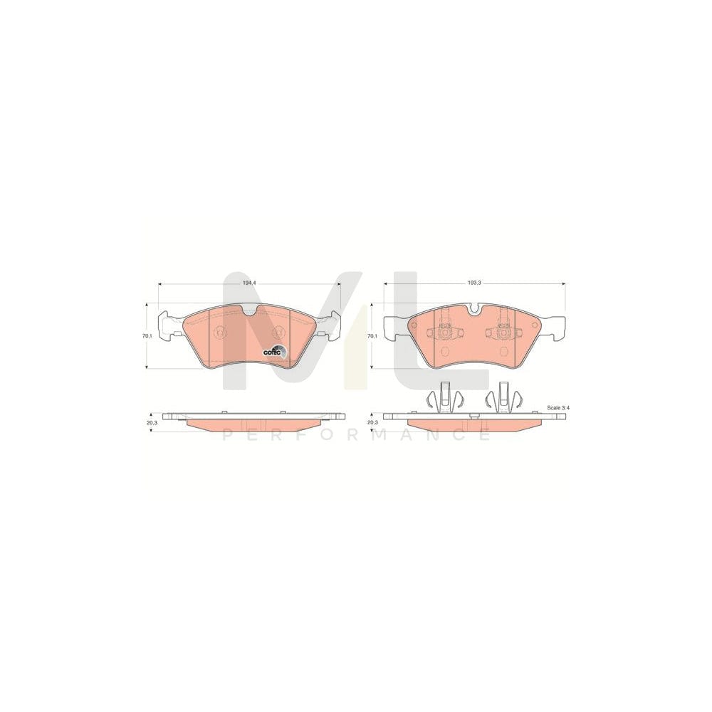 TRW Cotec Gdb1642 Brake Pad Set Prepared For Wear Indicator