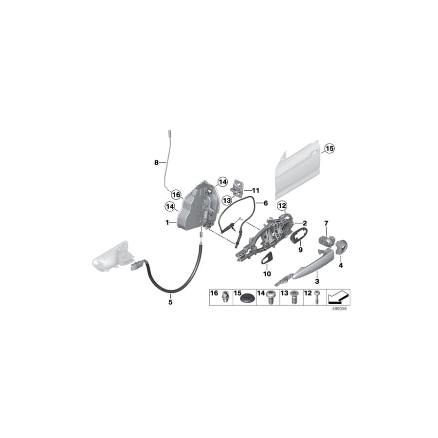 Genuine BMW 51217380546 F36 F34 Carrier, Outside Door Handle, Right (Inc. 430iX, 418i & 420iX)