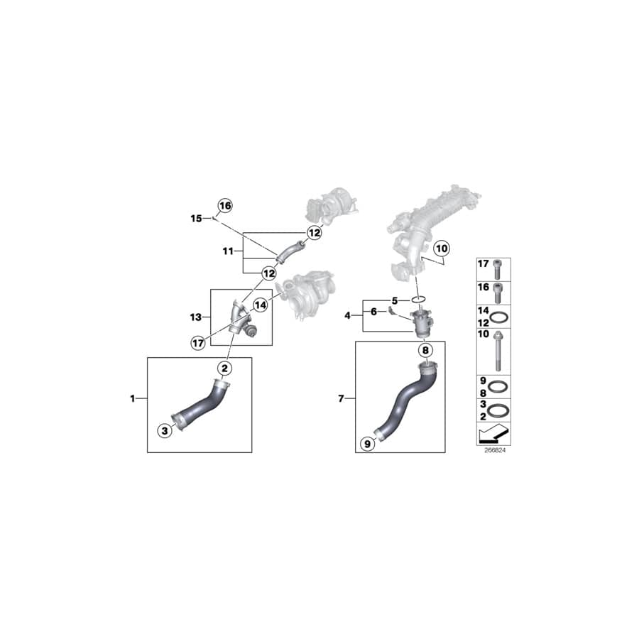 Genuine BMW 11618510864 E84 Charge Air Line (Inc. X1 25dX)