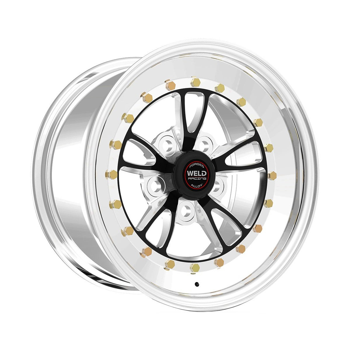 Weld 793B-54202 Full Throttle Wheel 15x4 5x4.5 ET-25 BS1.5 Black Center - Polished Shell