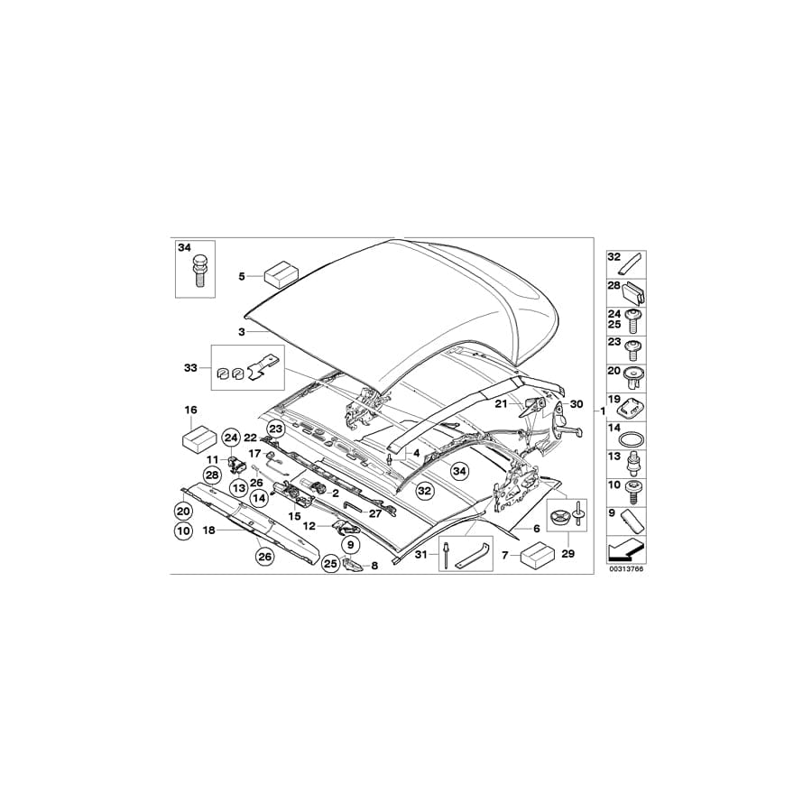 Genuine BMW 54347190736 E88 Centering Pin (Inc. 120d, 123d & 118i)
