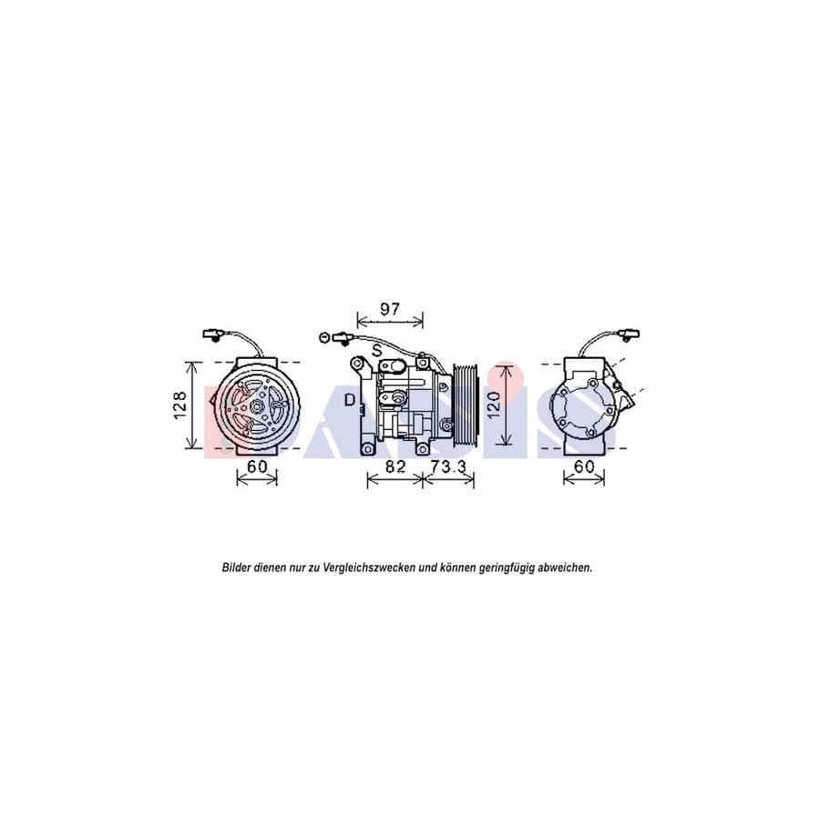 AKS Dasis 852627N Compressor, Air Conditioning for Toyota Hilux VII Pickup