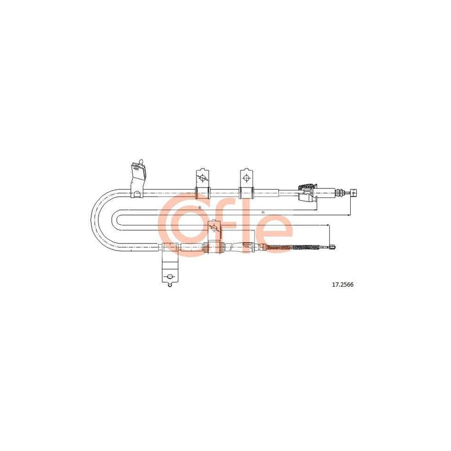 Cofle 17.2566 Hand Brake Cable for Hyundai Santa Fe I (Sm)