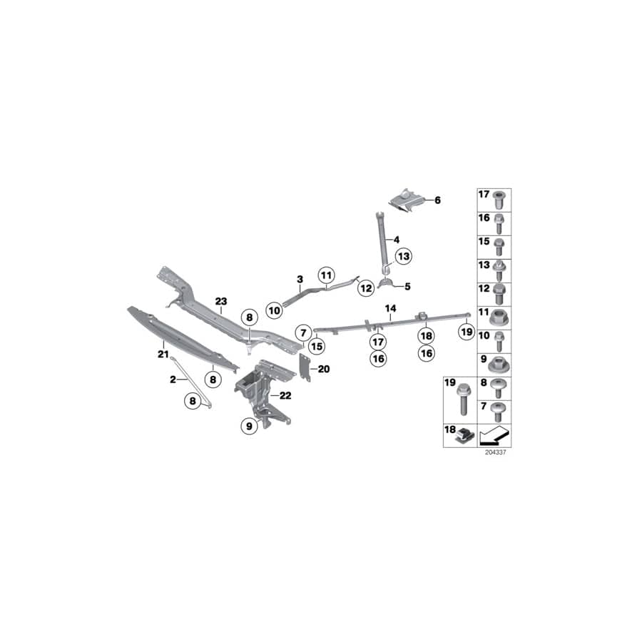 Genuine BMW 41117224927 E89 Mount, Strut Tower Brace, Center Left hand drive (Inc. Z4)