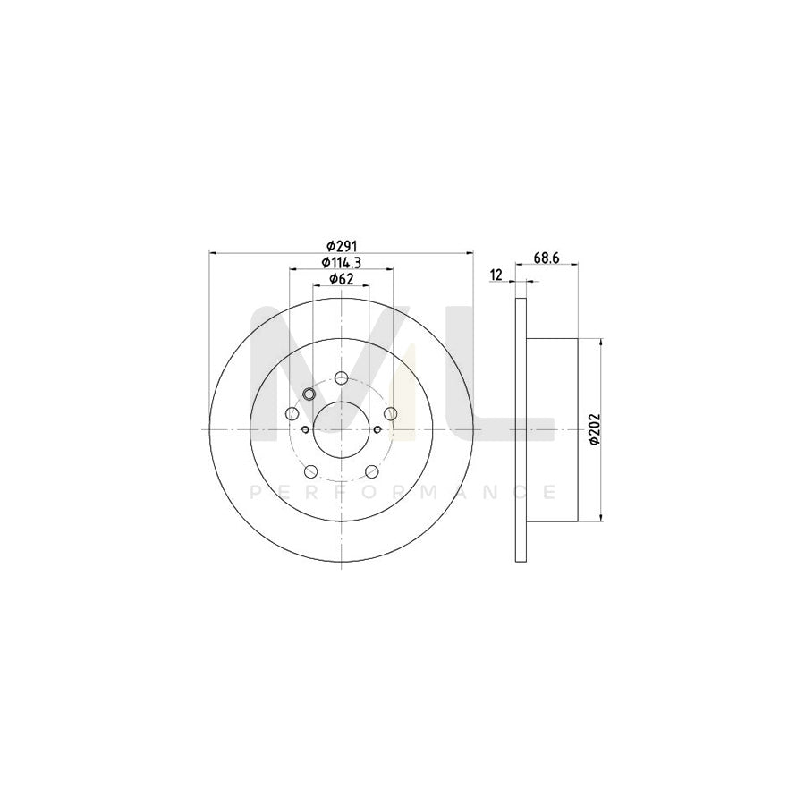 HELLA PRO 8DD 355 112-421 Brake Disc Solid, Coated, without wheel hub, without wheel studs | ML Performance Car Parts
