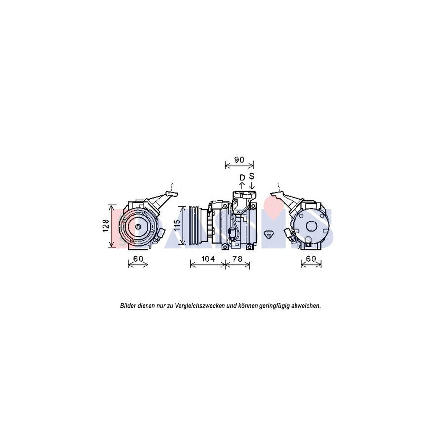AKS Dasis 852635N Compressor, Air Conditioning for Toyota Avensis Verso (M2)