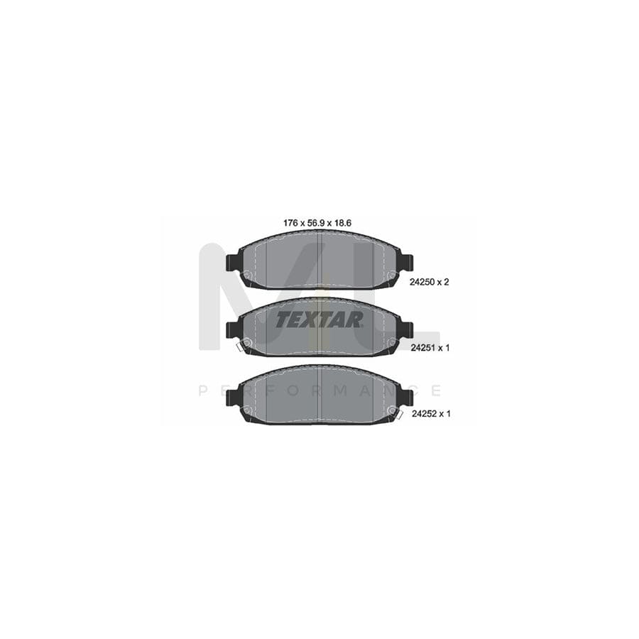 TEXTAR 2425001 Brake pad set with acoustic wear warning