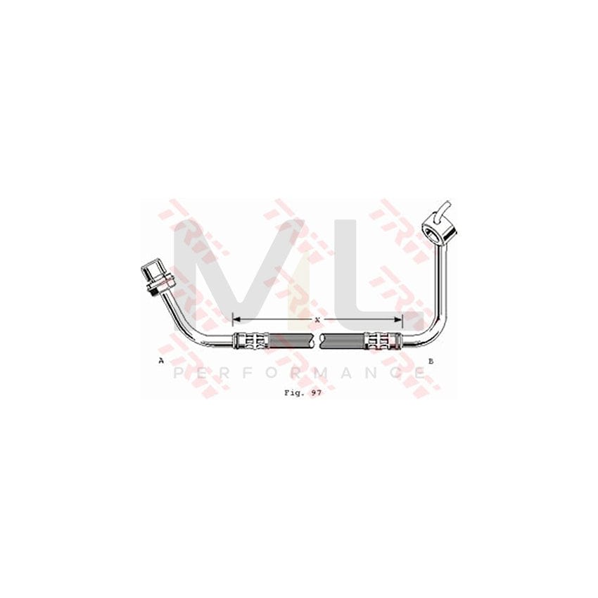 TRW PHD253 Brake Hose for FORD TRANSIT 390mm, M10x1