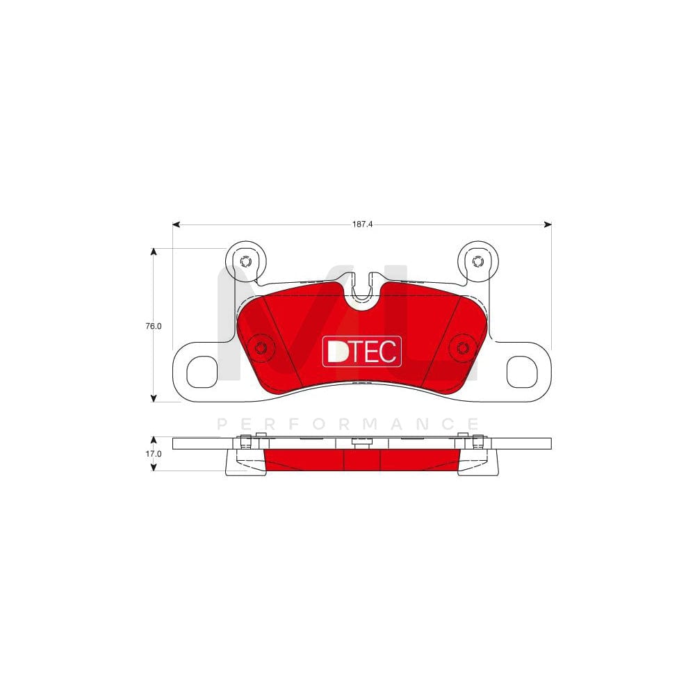 TRW Dtec Cotec Gdb1875Dte Brake Pad Set Prepared For Wear Indicator