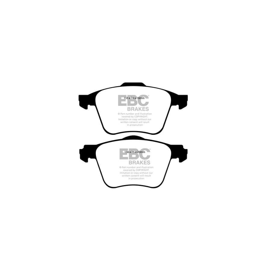EBC PD11KF764 Ford Greenstuff Front Brake Pad & GD Disc Kit - TRW Caliper 2 | ML Performance UK Car Parts