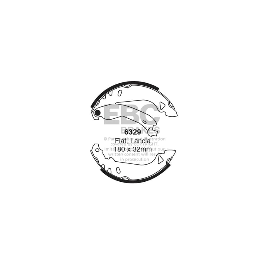 EBC 6329 Citroen Fiat Lancia Peugeot Rear Brake Shoes 1 | ML Performance UK Car Parts