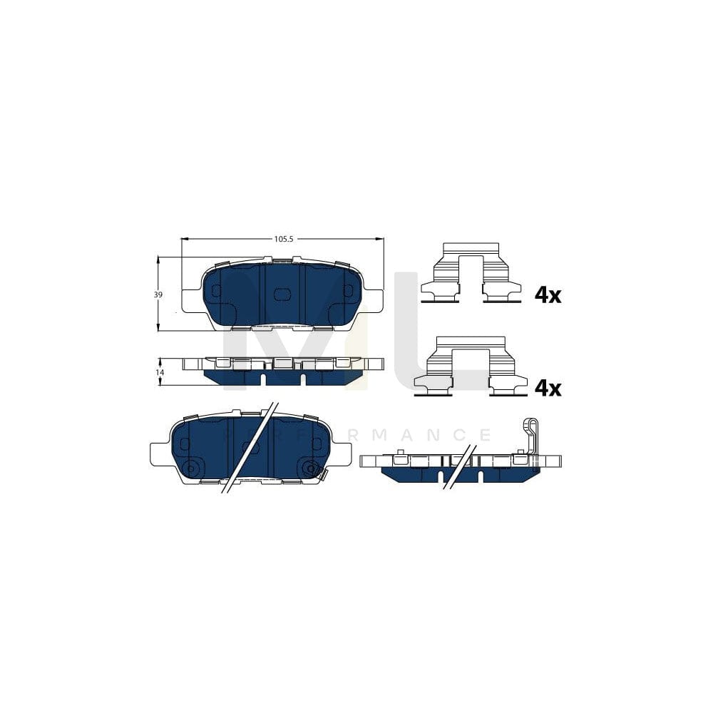 TRW Gdb3508Bte Brake Pad Set With Acoustic Wear Warning, With Accessories