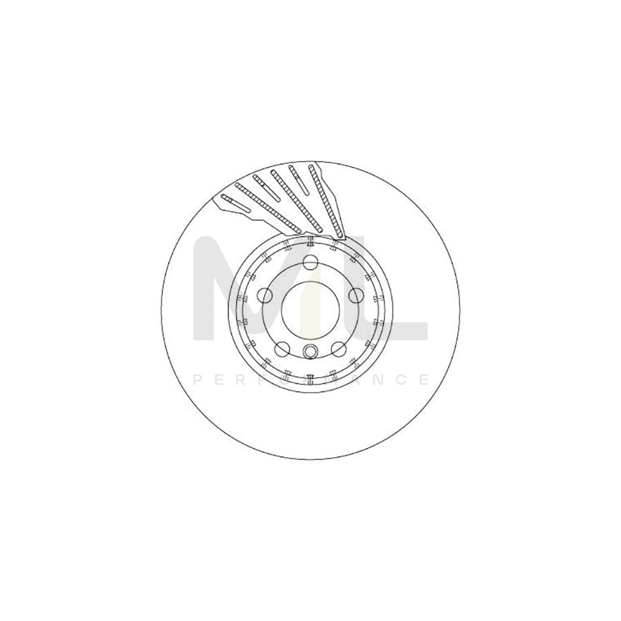 TRW DF6891S Brake Disc Two-piece brake disc, Vented, High-carbon