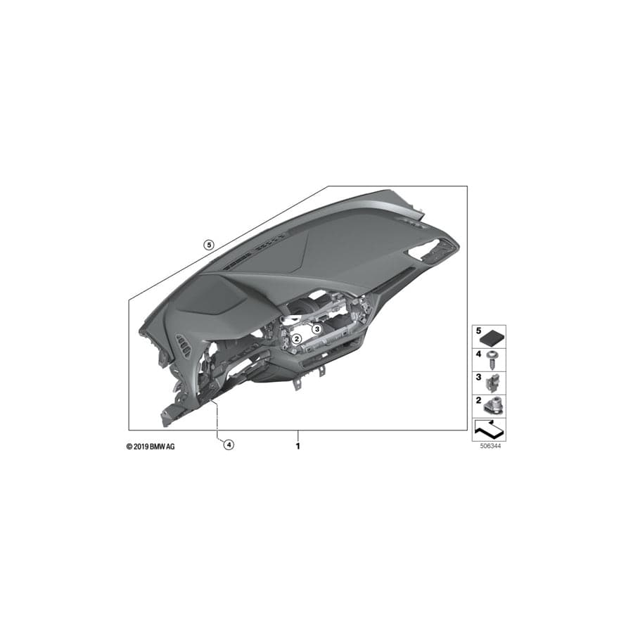 Genuine BMW 51456962262 F40 F44 Instrument Panel Without Ornamental Seam SCHWARZ/SCHWARZ (Inc. 218i, 228iX & 118i)