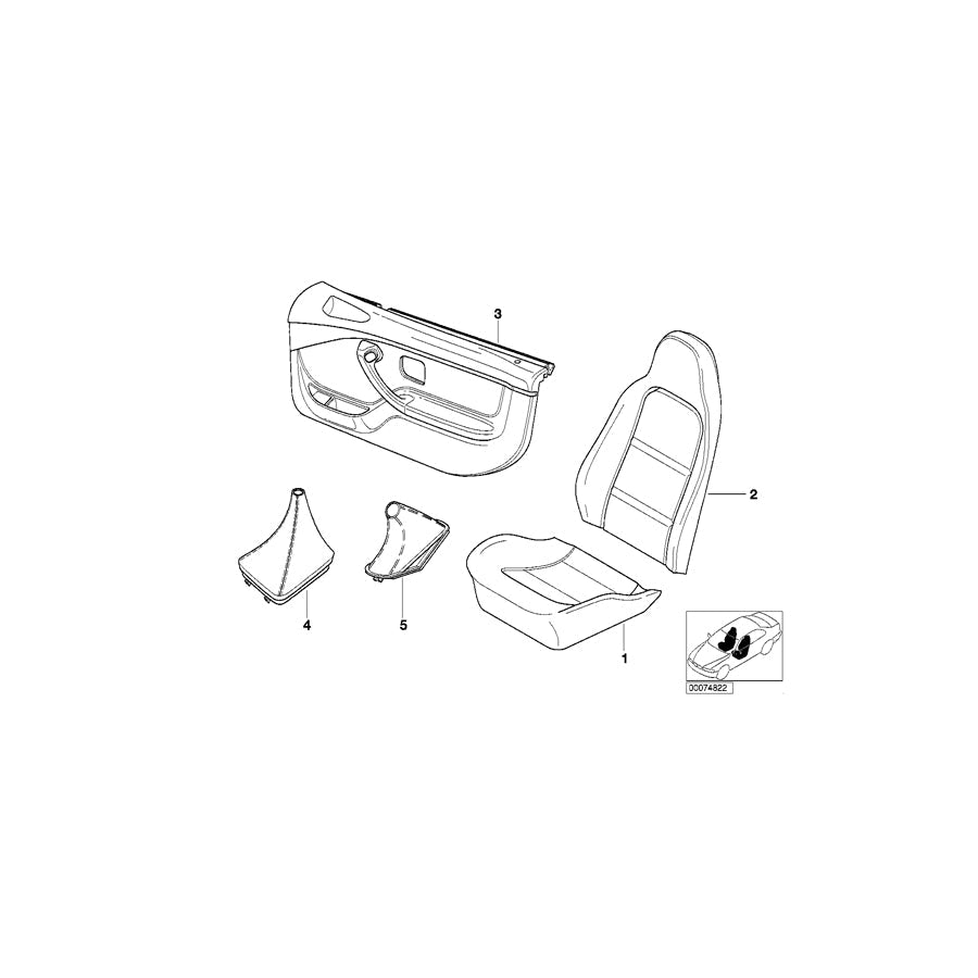 Genuine BMW 51412496760 E36 Door Lining Leather Right Q6IM IMOLAROT (Inc. Z3 M, Z3 1.8 & Z3 2.0)