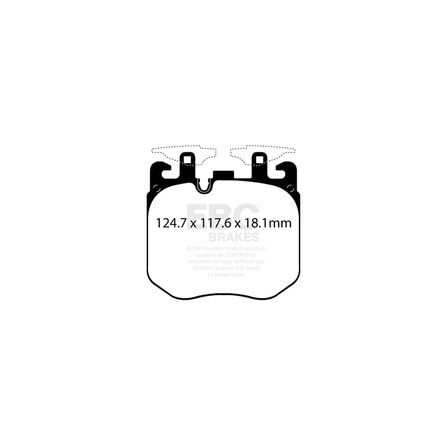 EBC PD02KF628 BMW Redstuff Front Brake Pad & Plain Disc Kit - TRW Caliper 2 | ML Performance UK Car Parts