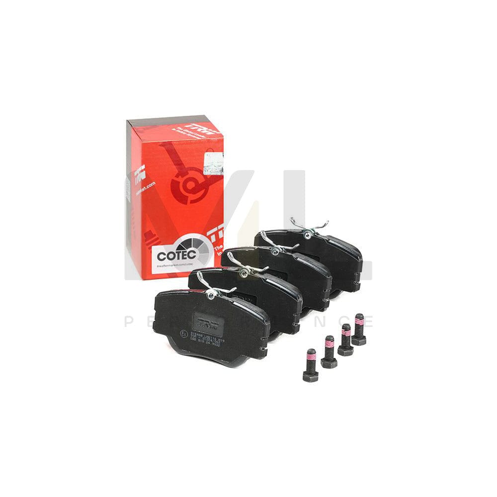 TRW Cotec Gdb818 Brake Pad Set Not Prepared For Wear Indicator, With Brake Caliper Screws, With Accessories