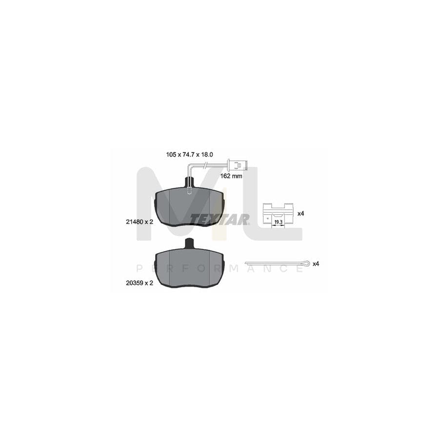 TEXTAR 2148001 Brake pad set with integrated wear warning contact