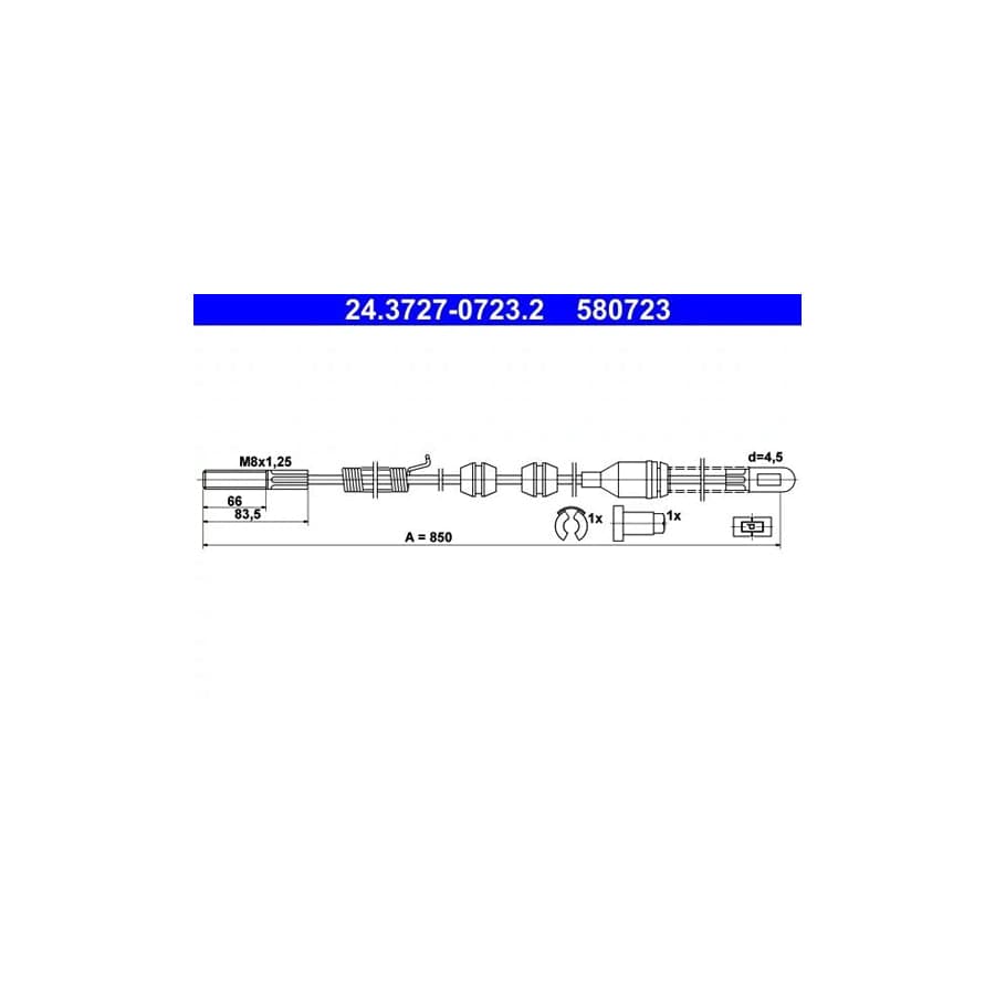 ATE 24.3727-0723.2 Hand Brake Cable