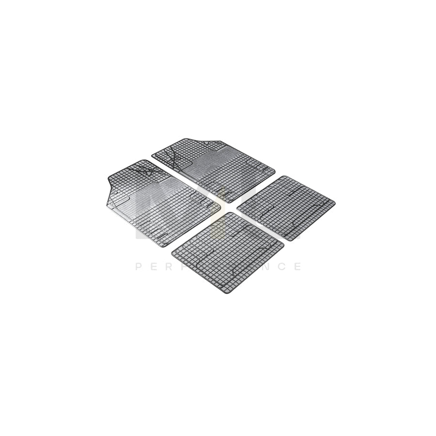 WALSER Universal fit, New Style 28053 Floor mat set PVC, Front and Rear, Quantity: 4, Black, White