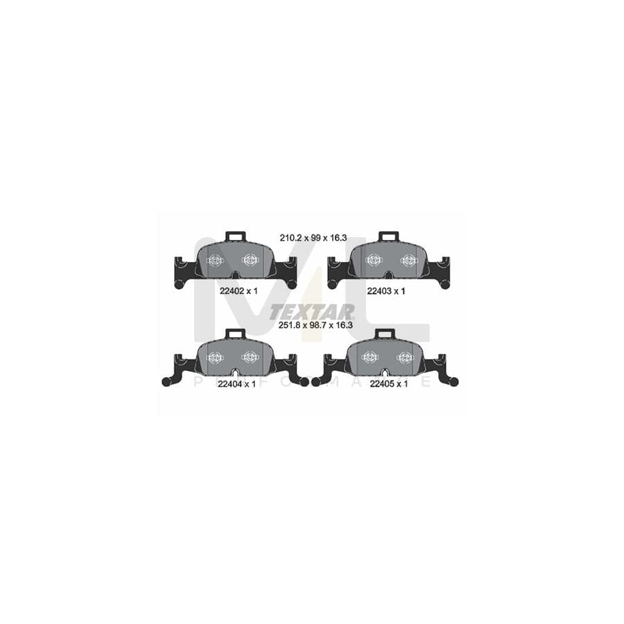 TEXTAR 2240201 Brake pad set prepared for wear indicator